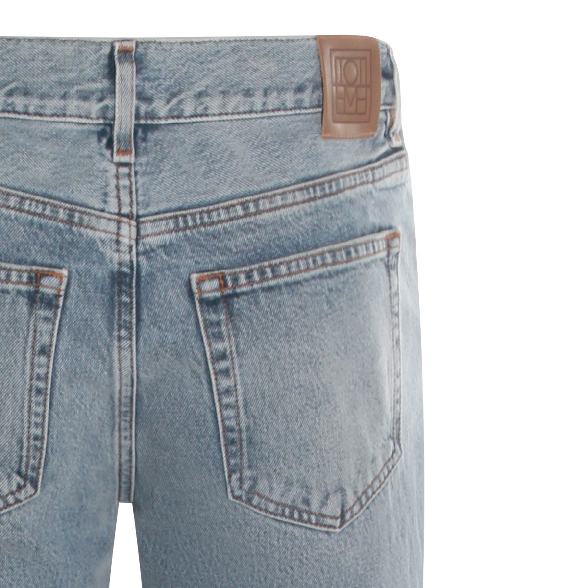 LIGHT BLUE COTTON LOW STRAIGHT DENIM...