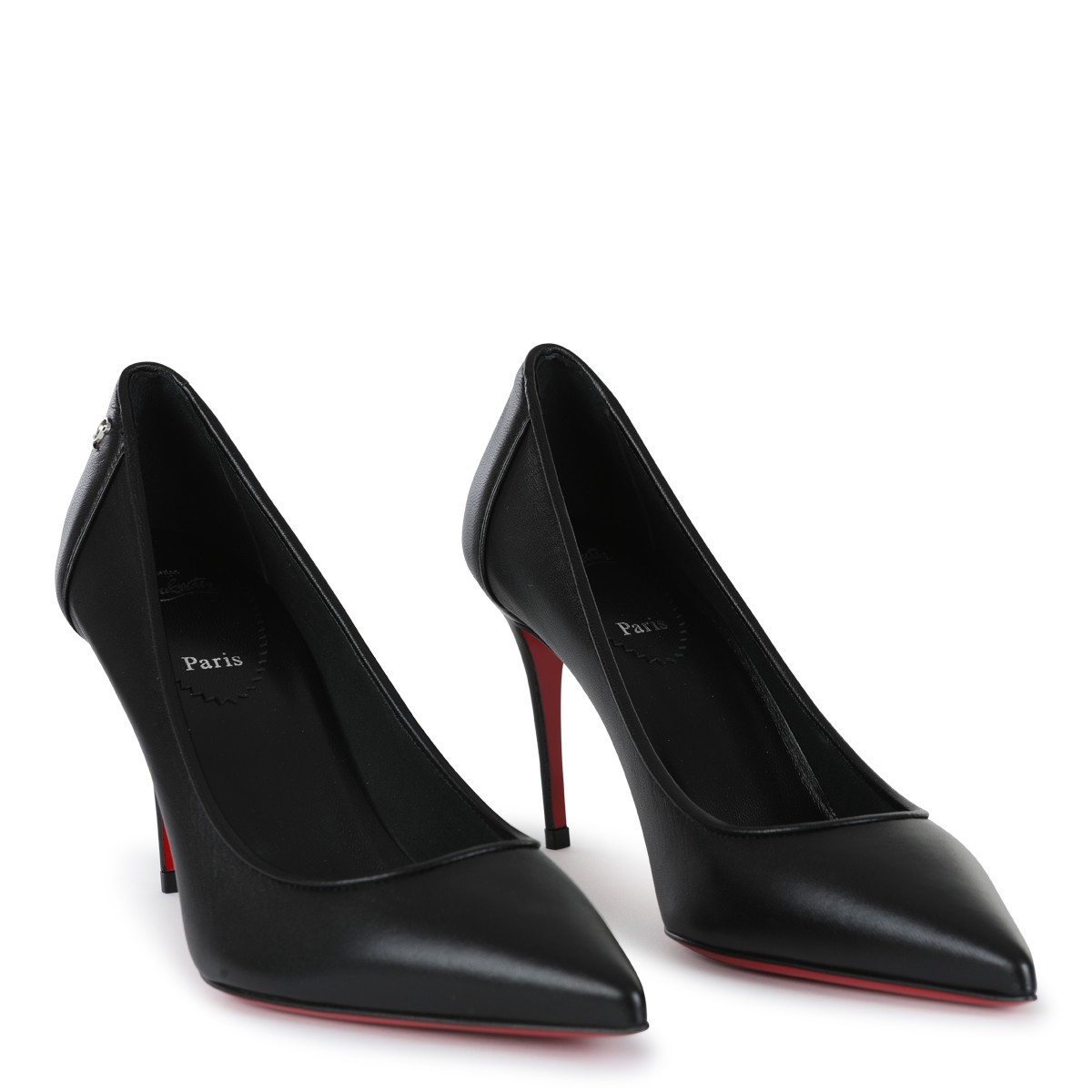 BLACK LEATHER SPORTY KATE 85 PUMPS