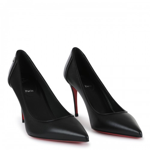 BLACK LEATHER SPORTY KATE 85 PUMPS