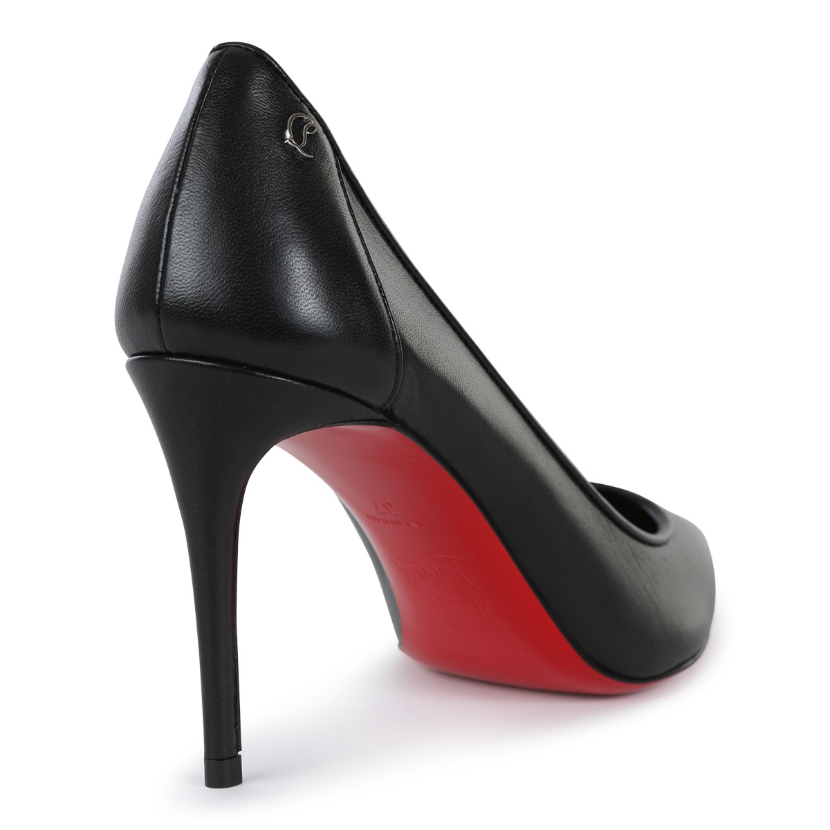 BLACK LEATHER SPORTY KATE 85 PUMPS