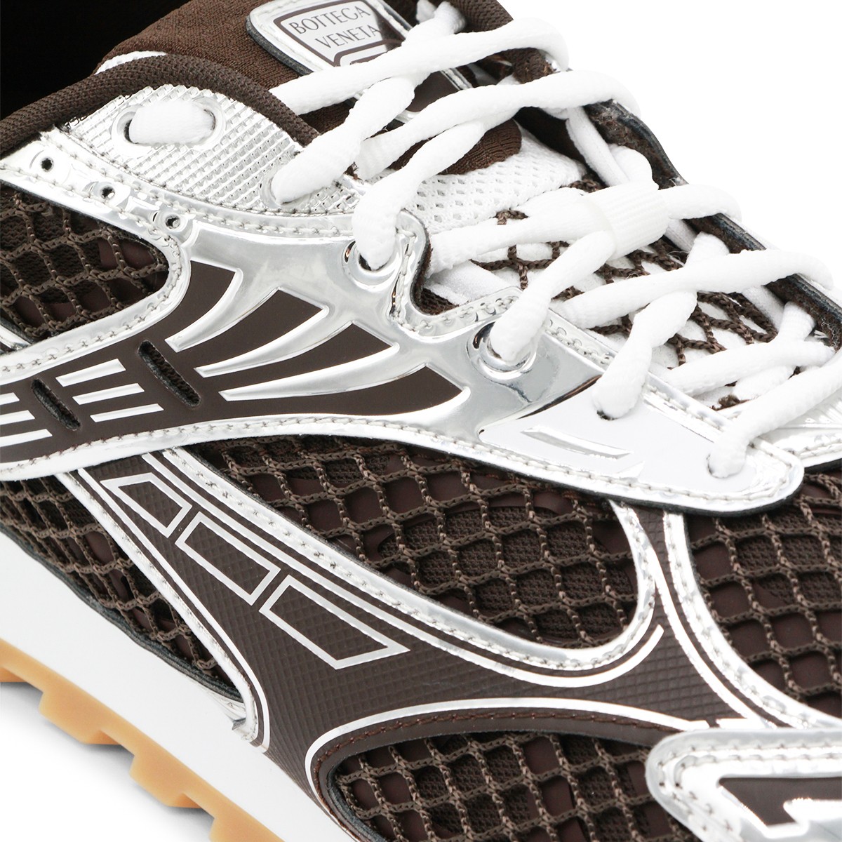 BROWN AND SILVER SNEAKERS