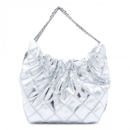 SILVER LEATHER CROSSBODY BAG