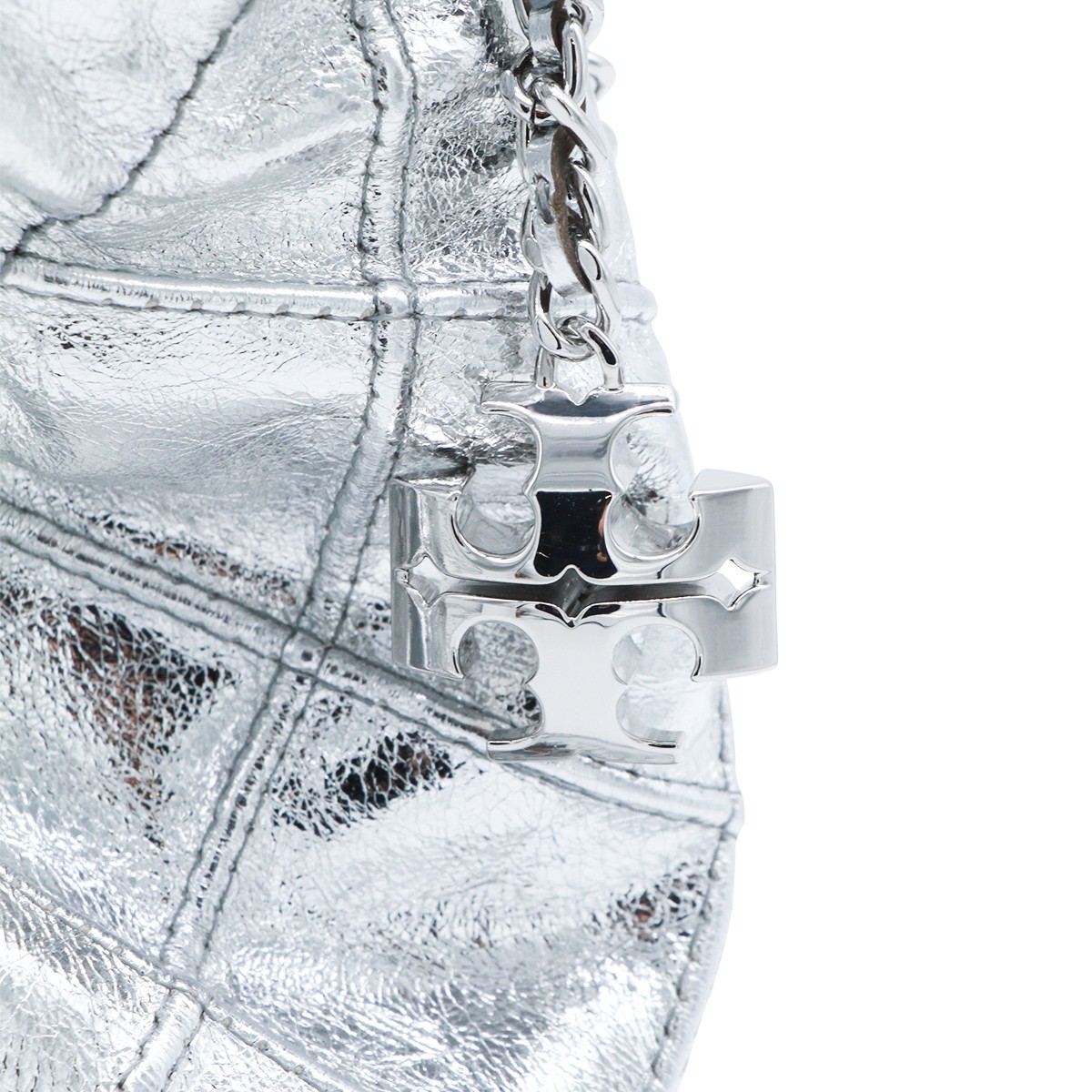 SILVER LEATHER CROSSBODY BAG