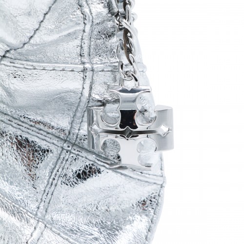 SILVER LEATHER CROSSBODY BAG