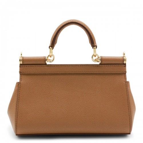 CARAMEL LEATHER SICILY SMALL TOP HANDLE BAG
