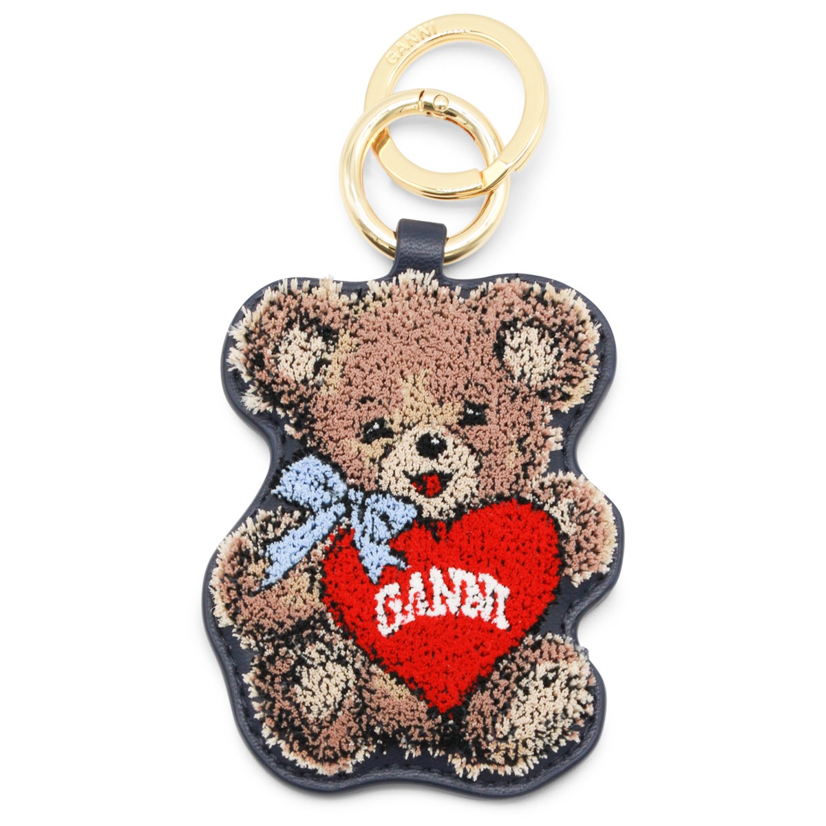 BLACK LEATHER KEYRING