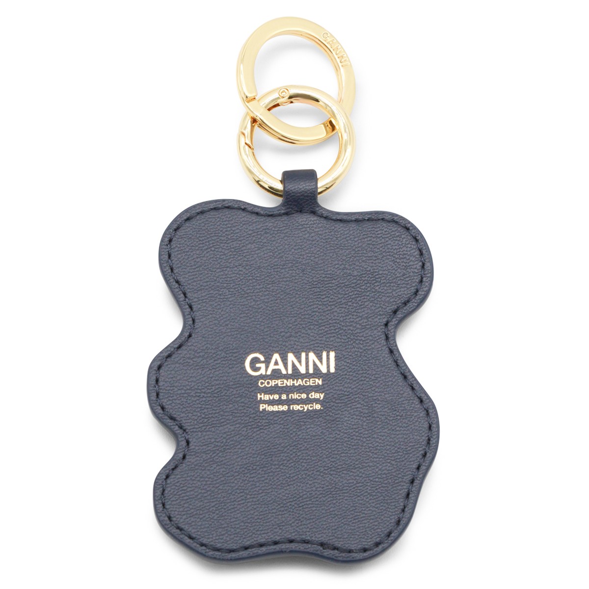 BLACK LEATHER KEYRING