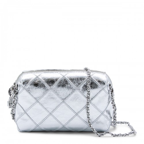 SILVER LEATHER CROSSBODY BAG