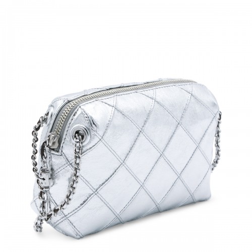 SILVER LEATHER CROSSBODY BAG