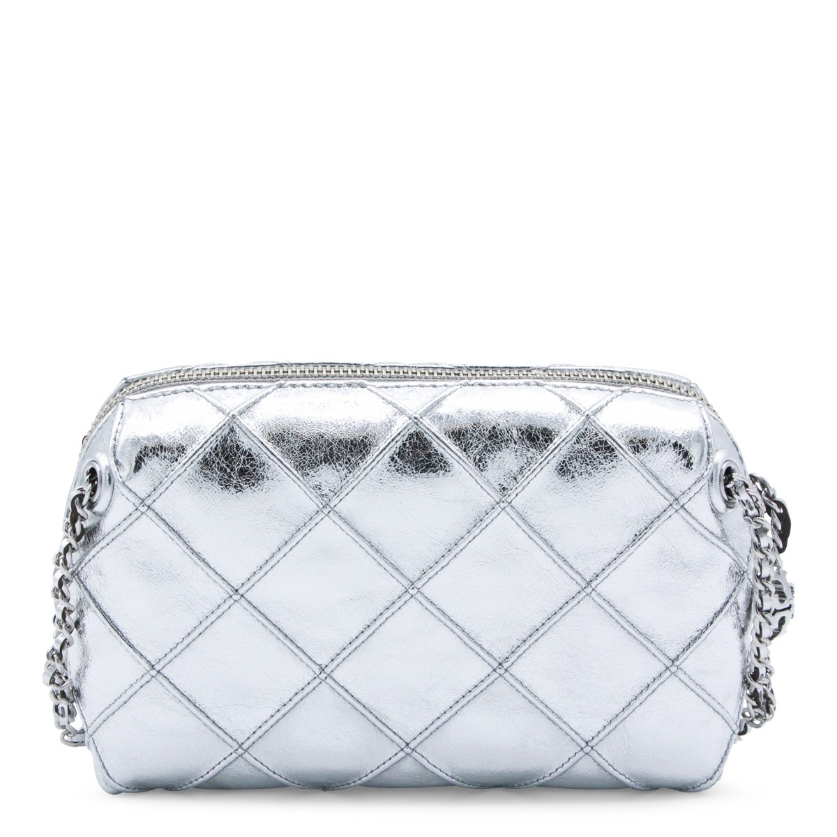 SILVER LEATHER CROSSBODY BAG