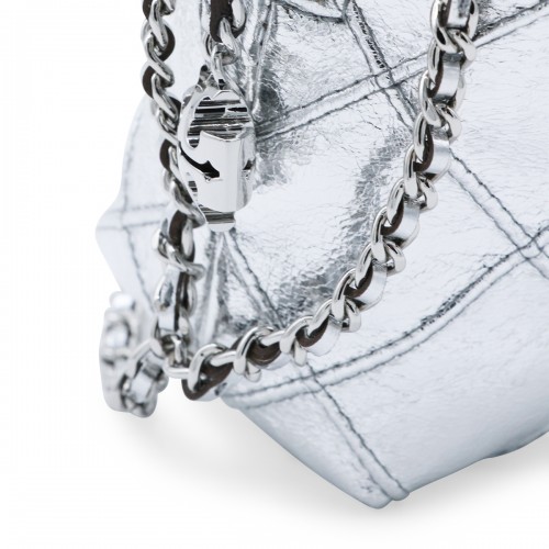 SILVER LEATHER CROSSBODY BAG