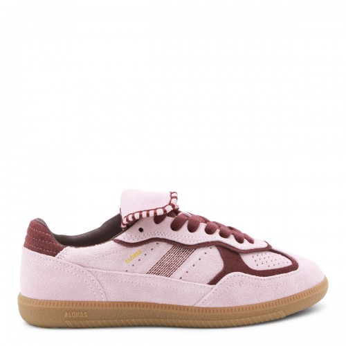 SUEDE PINK BURGUNDY LEATHER SNEAKERS