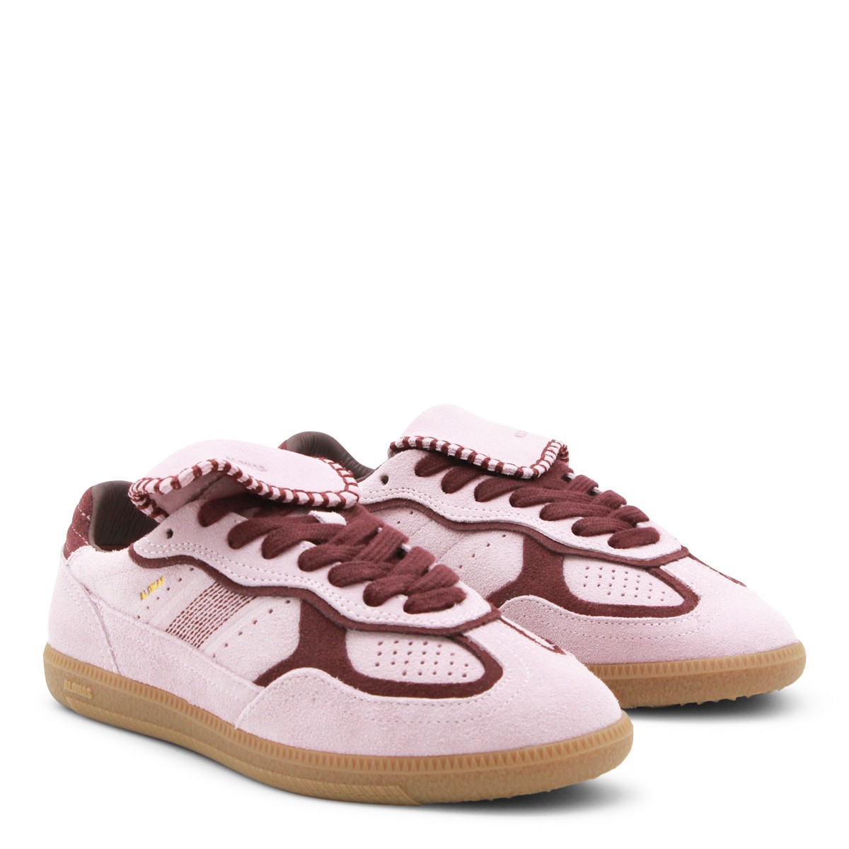 SUEDE PINK BURGUNDY LEATHER SNEAKERS