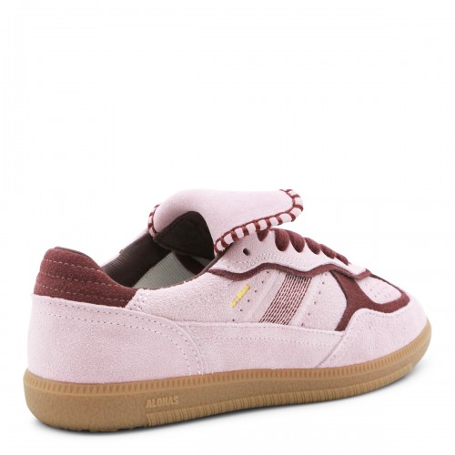SUEDE PINK BURGUNDY LEATHER SNEAKERS
