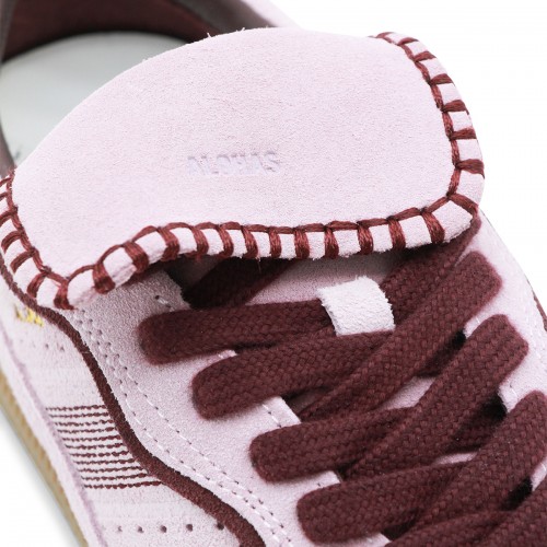 SUEDE PINK BURGUNDY LEATHER SNEAKERS