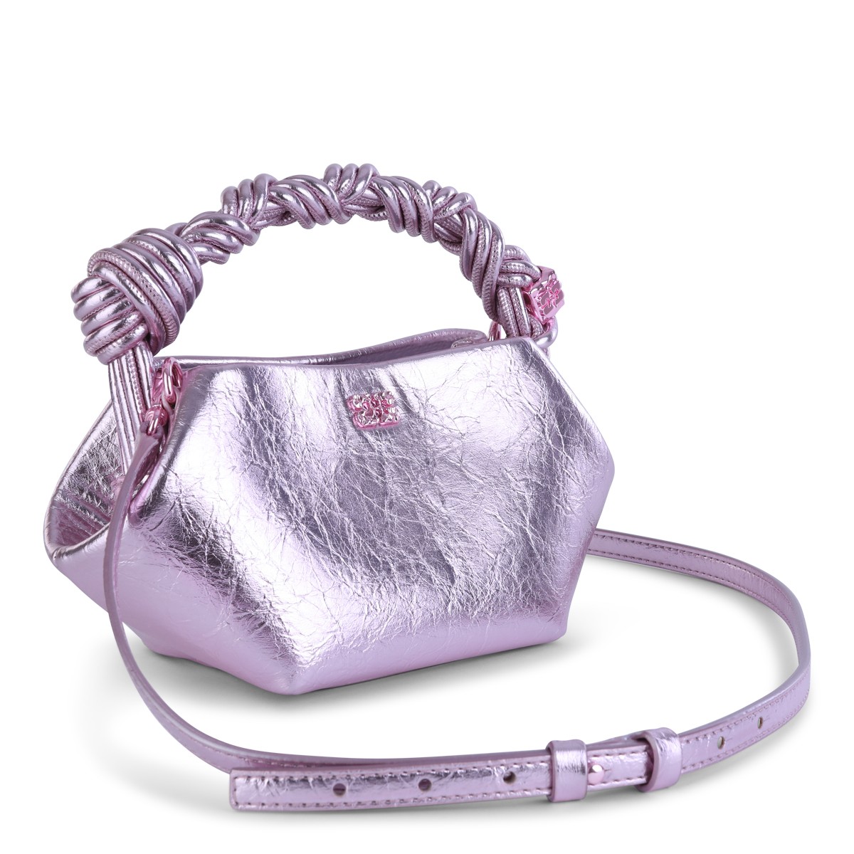 SILVER PINK TOP HANDLE BAG