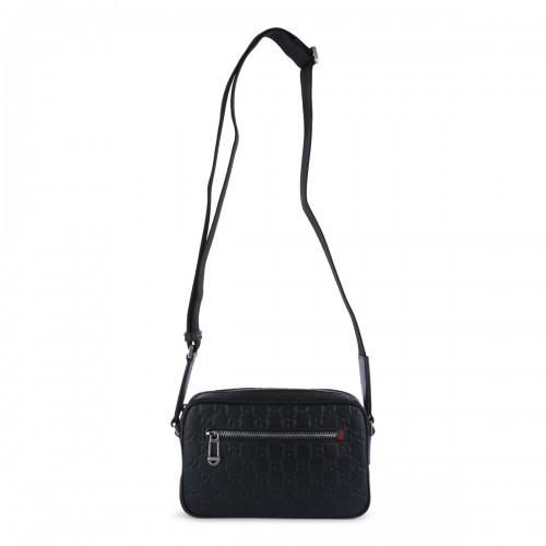 BLACK LEATHER CROSSBODY BAG