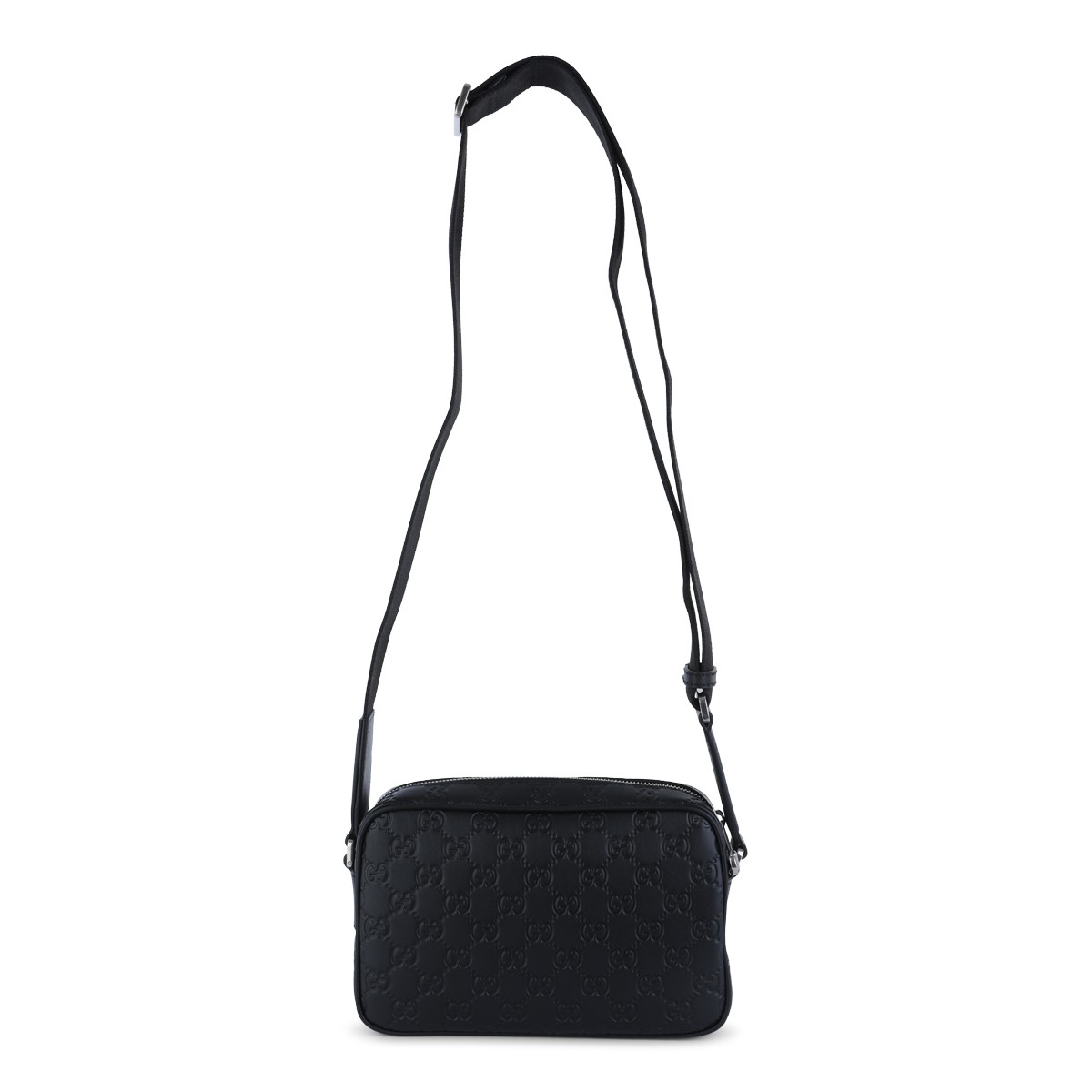 BLACK LEATHER CROSSBODY BAG