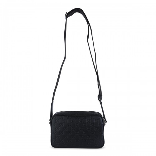 BLACK LEATHER CROSSBODY BAG