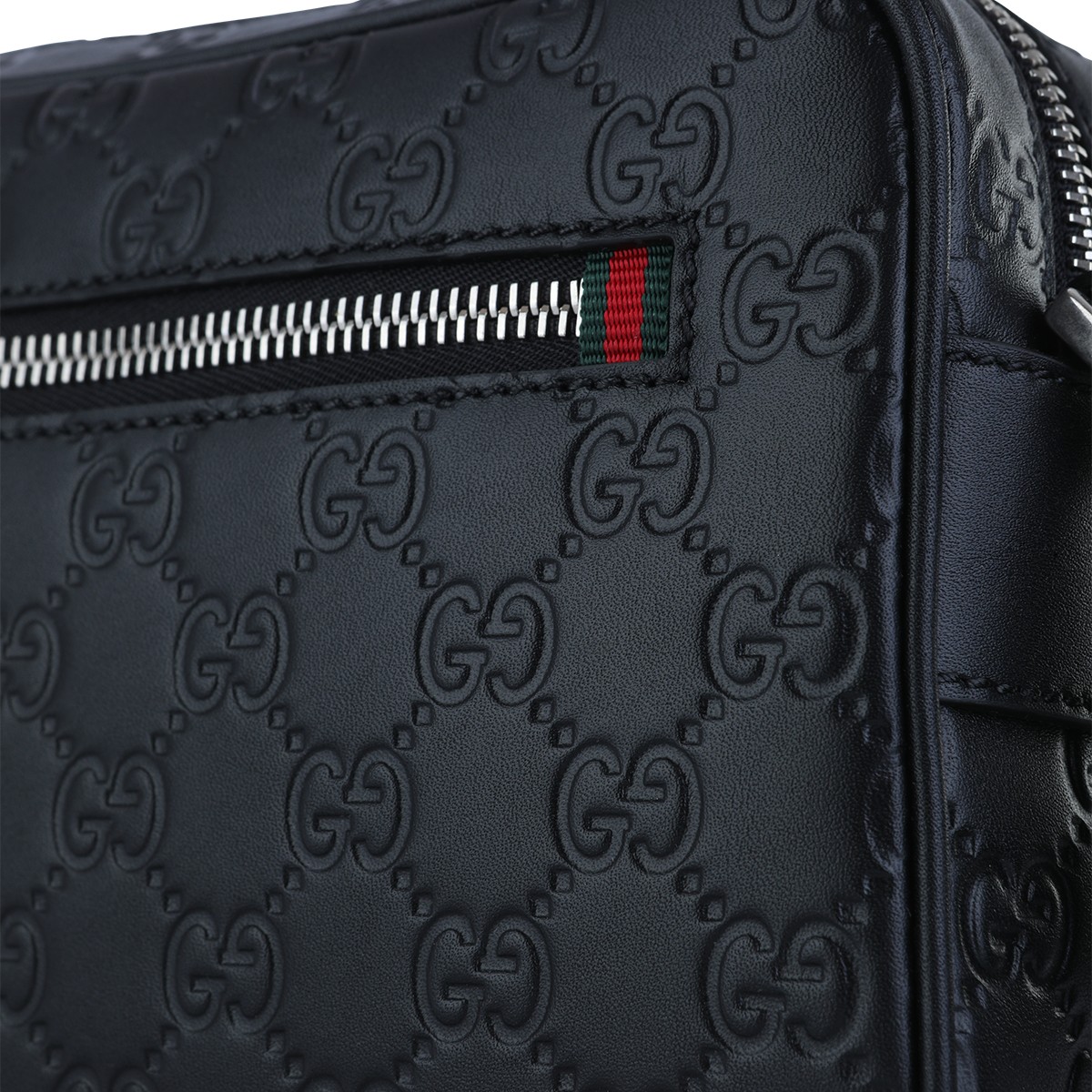 BLACK LEATHER CROSSBODY BAG