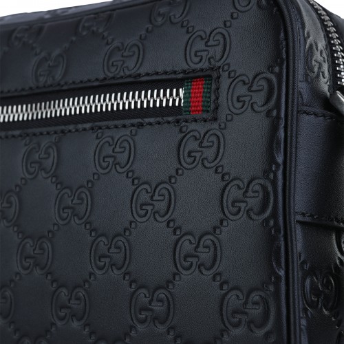 BLACK LEATHER CROSSBODY BAG