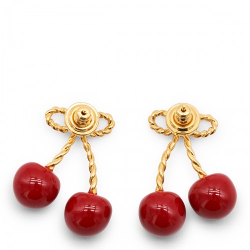 GOLD AND RED BRASS EARRINGS 2