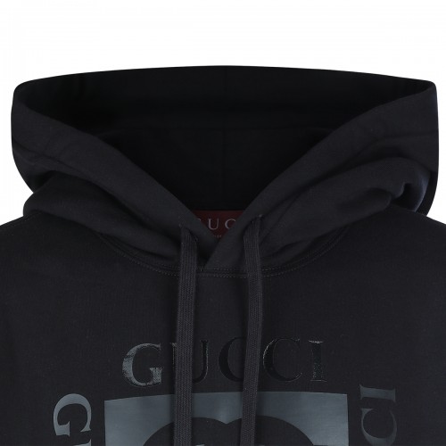 BLACK COTTON SWEATSHIRT