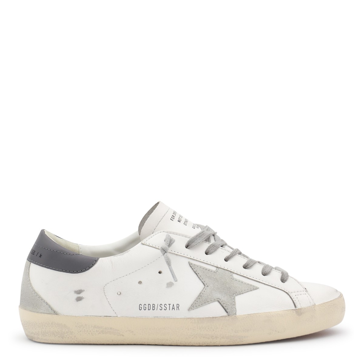 WHITE AND GREY LEATHER SNEAKERS