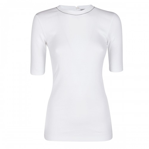 WHITE COTTON T-SHIRT