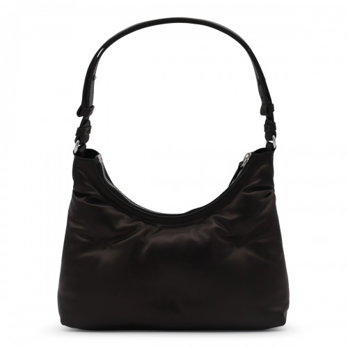 BLACK LEATHER GLAM SLAM HOBO BAG