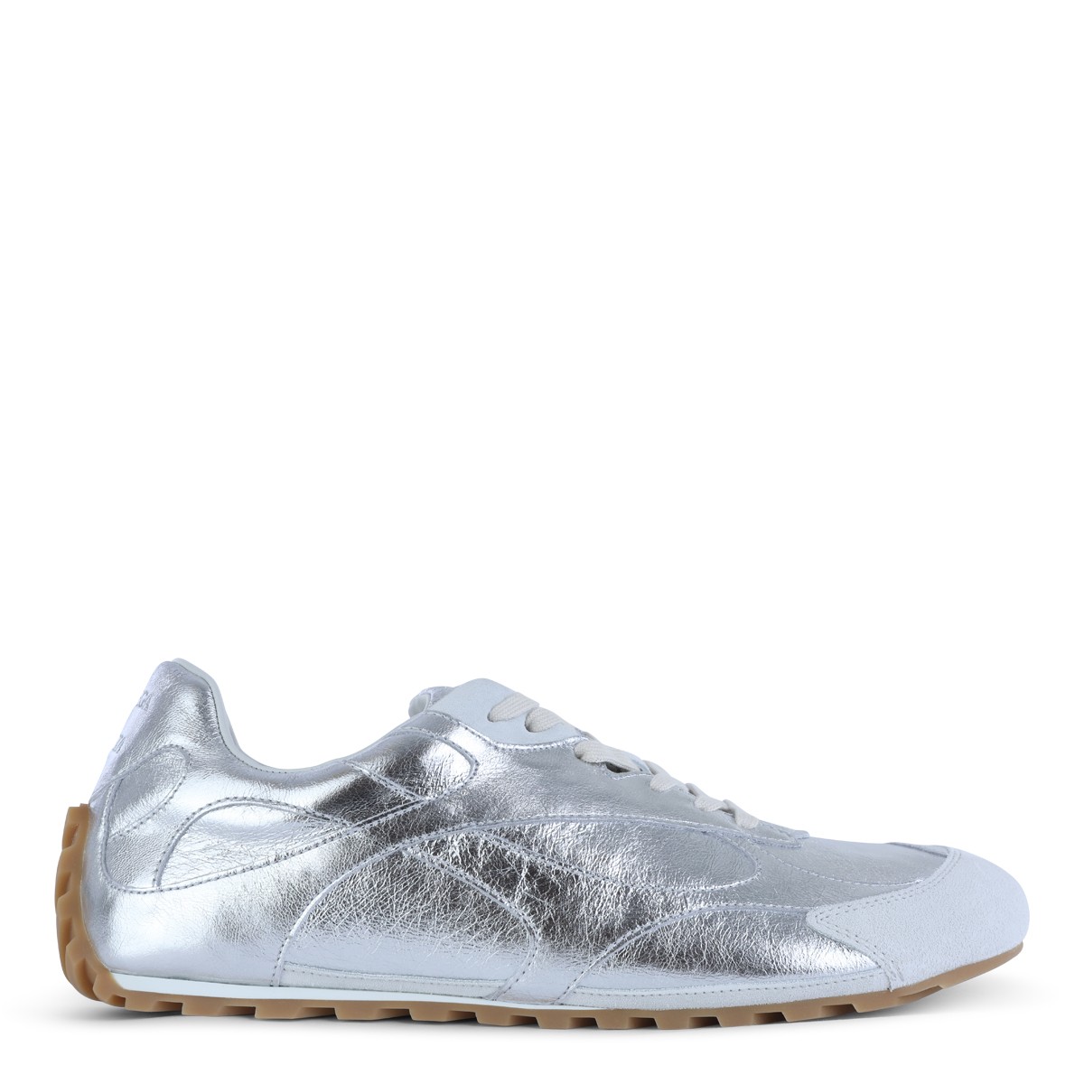 SILVER LEATHER SNEAKERS