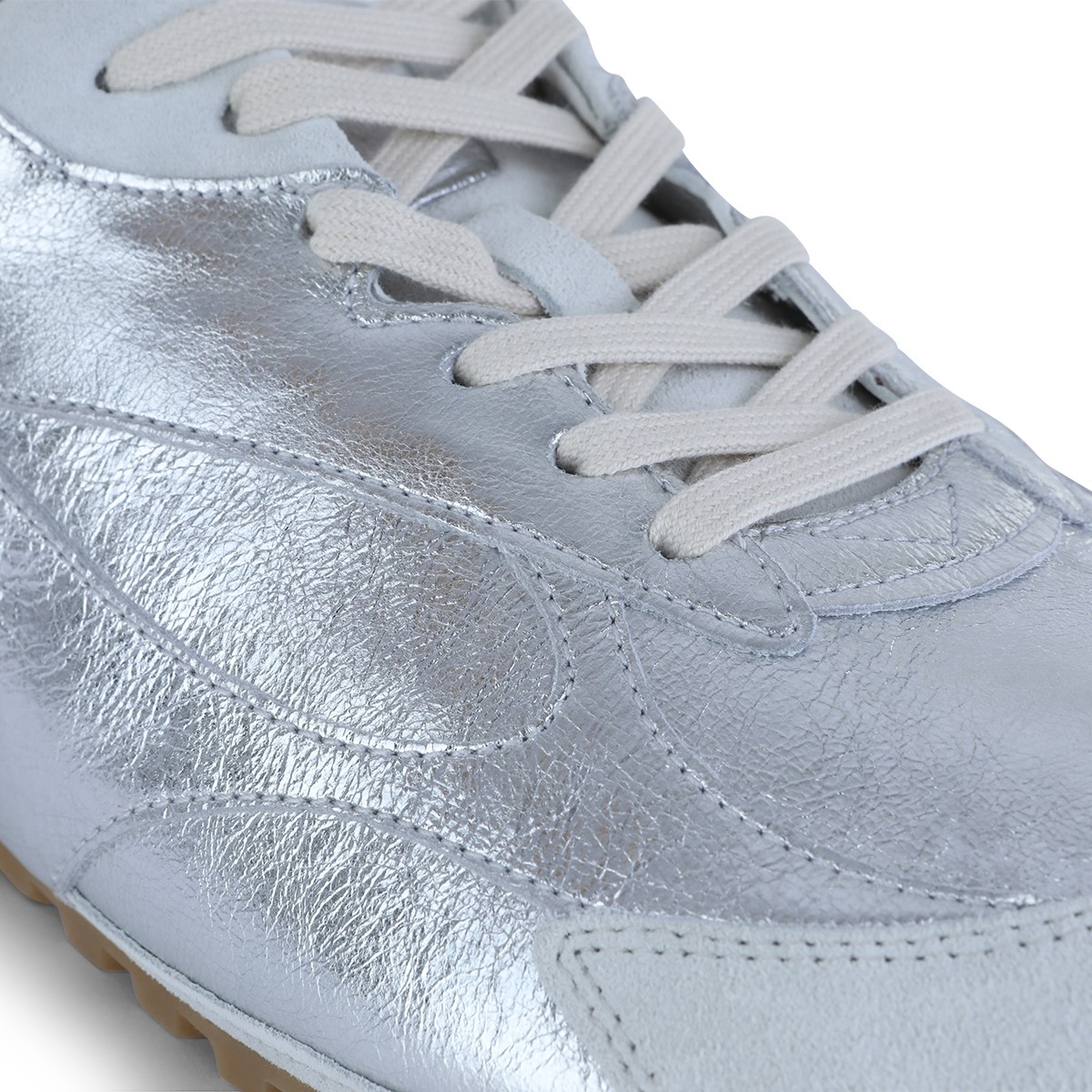 SILVER LEATHER SNEAKERS