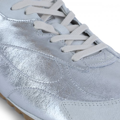 SILVER LEATHER SNEAKERS