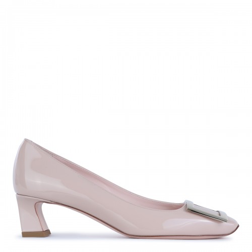PINK LEATHER TROMPETTE PUMPS