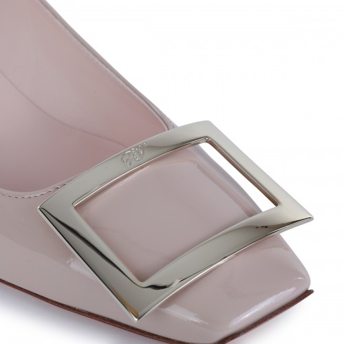 PINK LEATHER TROMPETTE PUMPS