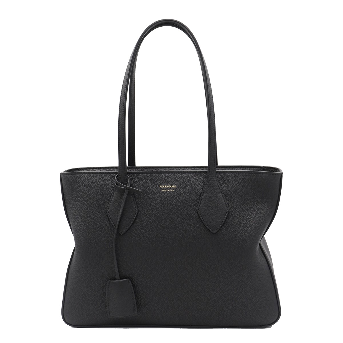 BLACK LEATHER TOTE