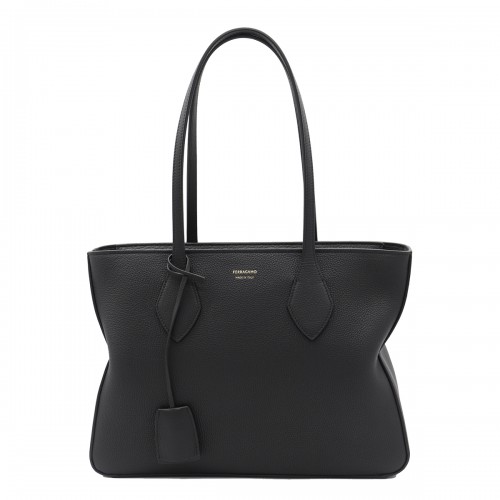 BLACK LEATHER TOTE