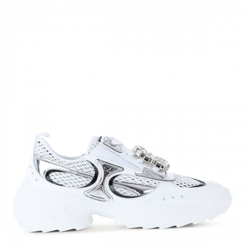 WHITE AND SILVER SNEAKERS