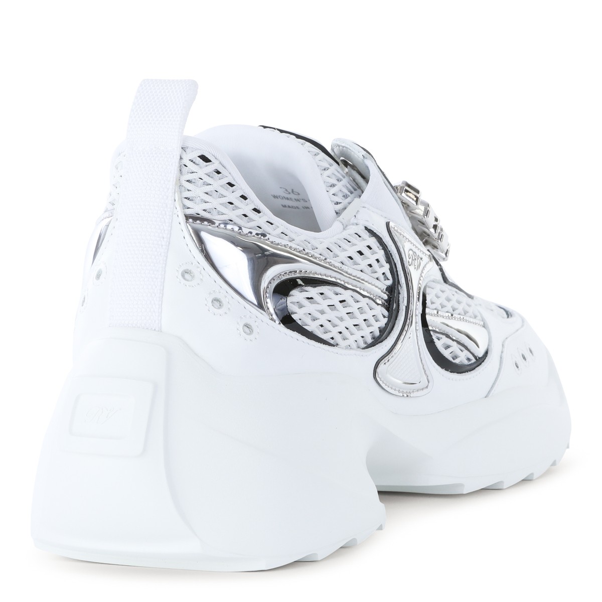 WHITE AND SILVER SNEAKERS