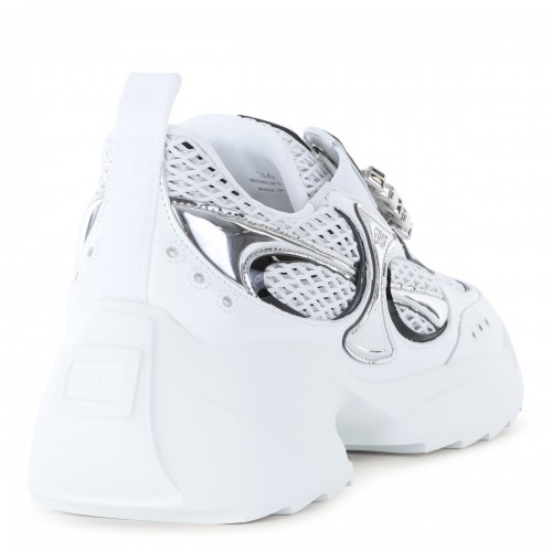 WHITE AND SILVER SNEAKERS