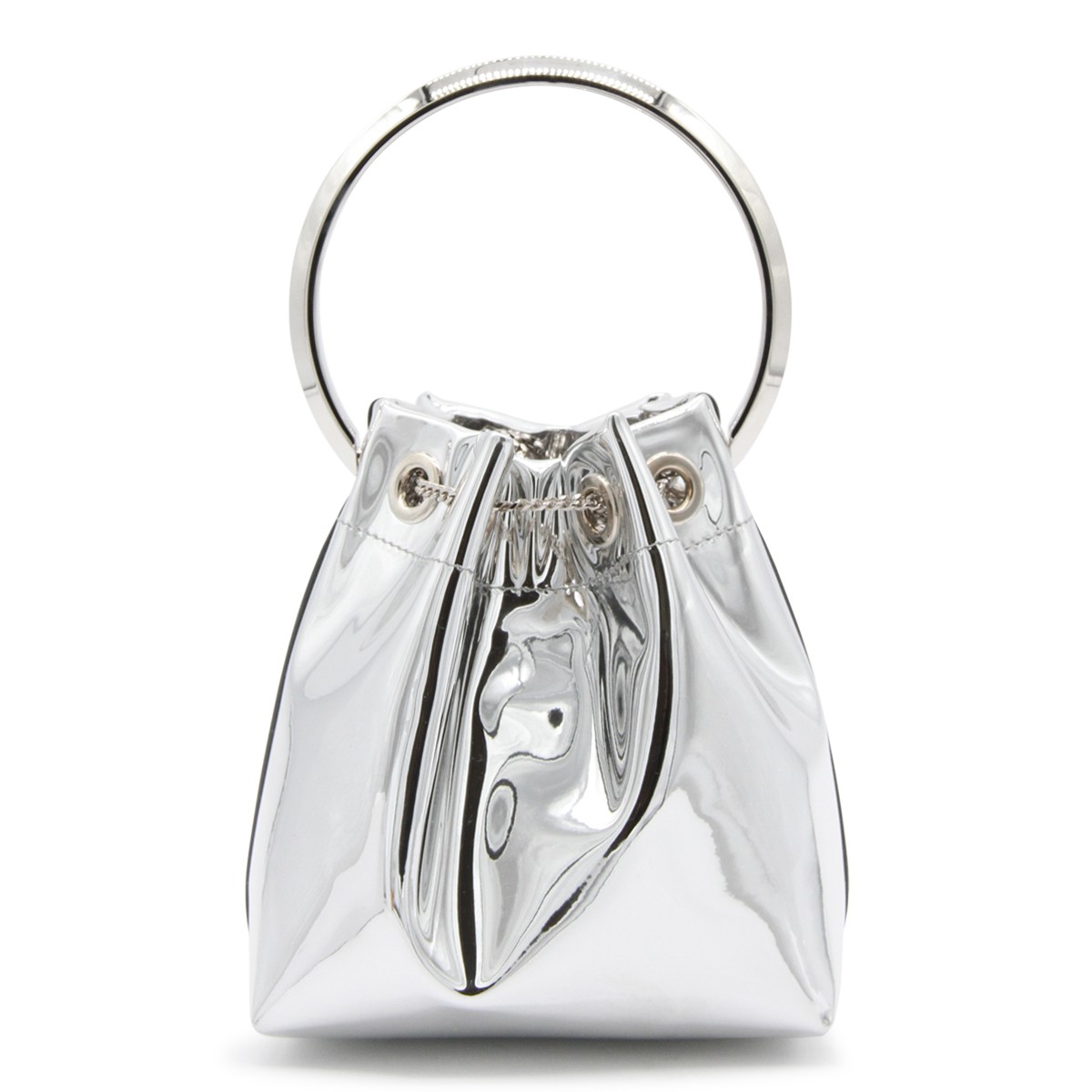 SILVER LEATHER BON BON SATCHEL