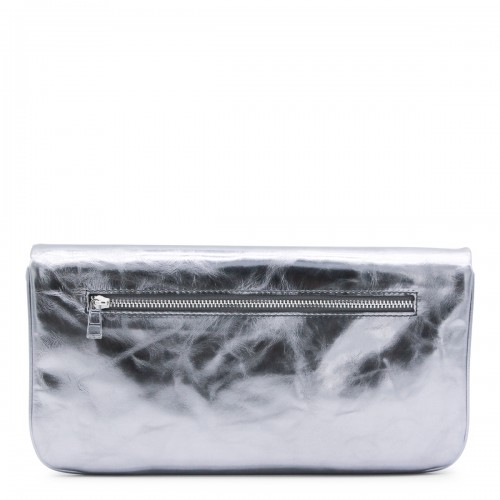 SILVER LEATHER ROCK VINTAGE METAL SHOULDER BAG
