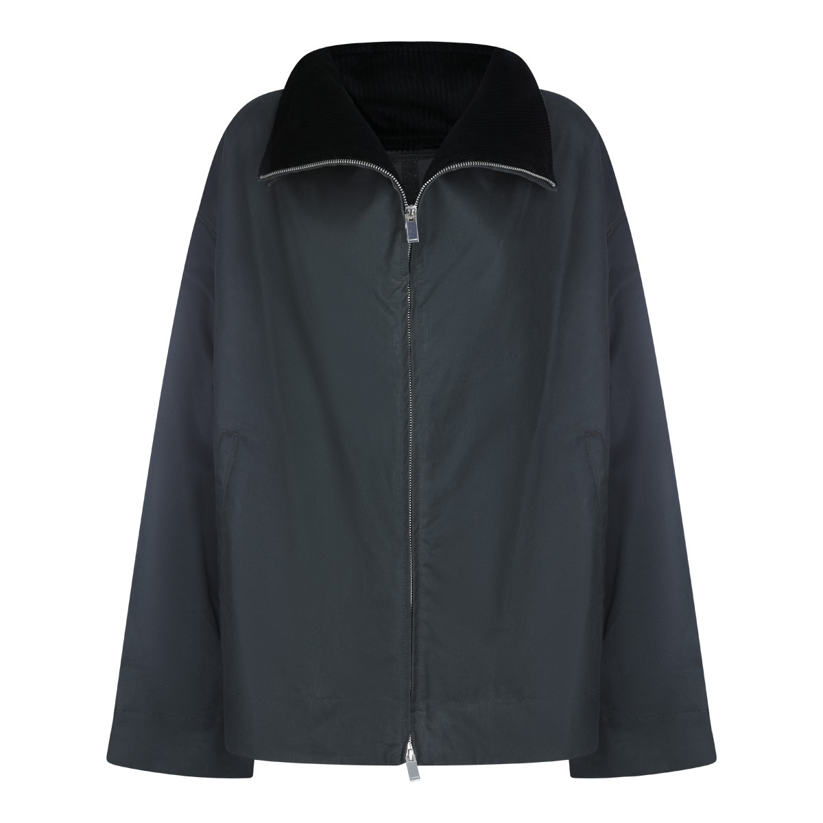 BLACK COTTON CASUAL JACKET