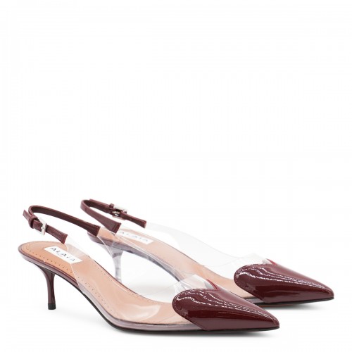 DARK RED AND TRASPARENT PUMPS
