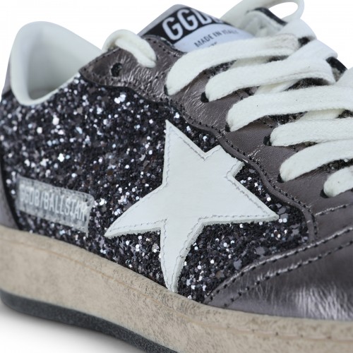 GREY AND PURPLE LEATHER BALLSTAR SNEAKERS