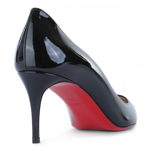 BLACK LEATHER KATE 70 PATENT PUMPS