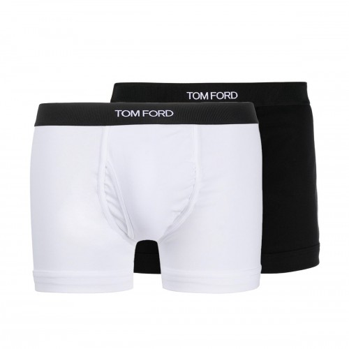 BLACK AND WHITE COTTON BOXER