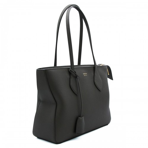 BLACK LEATHER STAR TOTE