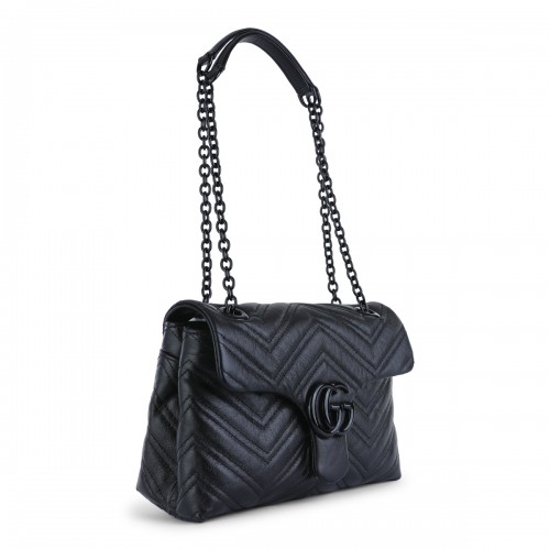 BLACK LEATHER SHOULDER BAG 2
