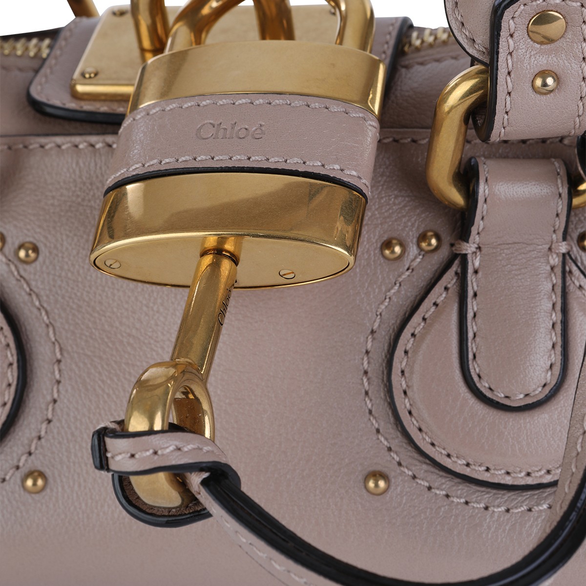 PINK LEATHER PADDINGTON TOP HANDLE BAG